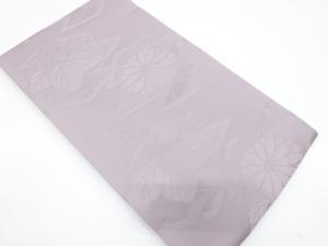 未使用品 松皮菱に桐・菊模様織り出し 全通袋帯